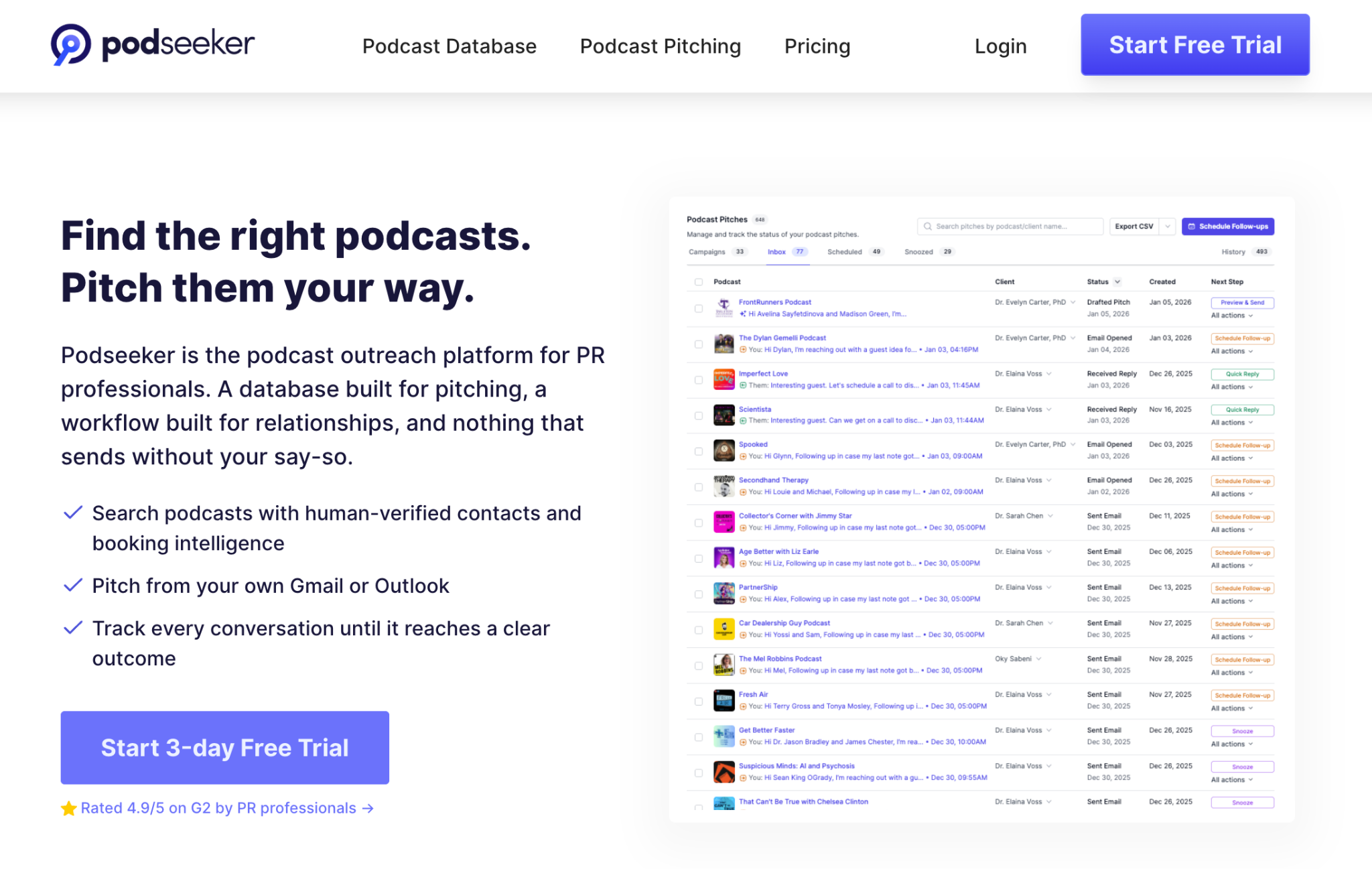 Podseeker - find the right podcasts, pitch them your way